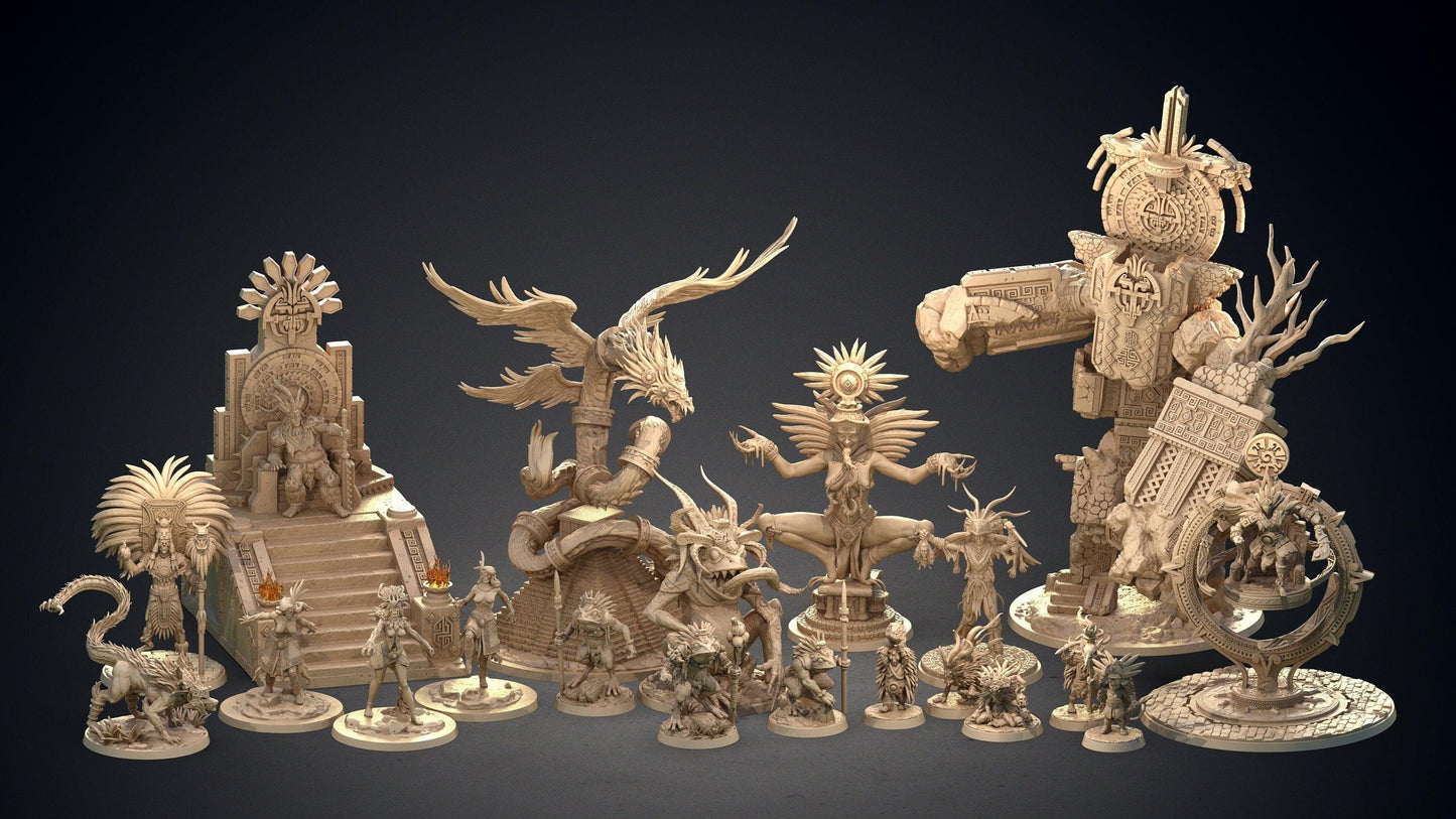 Xipe Totec Aztec Deity Miniature | Divine Renewal for DnD | 32mm Scale - Plague Miniatures
