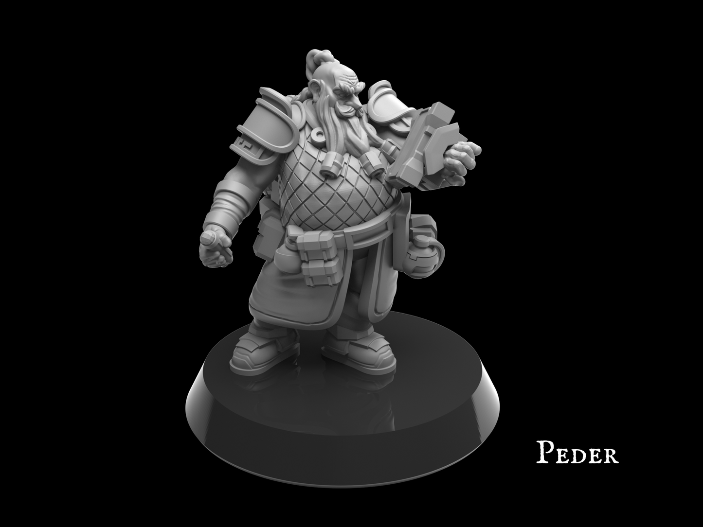 Peder, Tech-Savvy Dwarf Miniature | Galactic Tactical Squad Member - Plague Miniatures