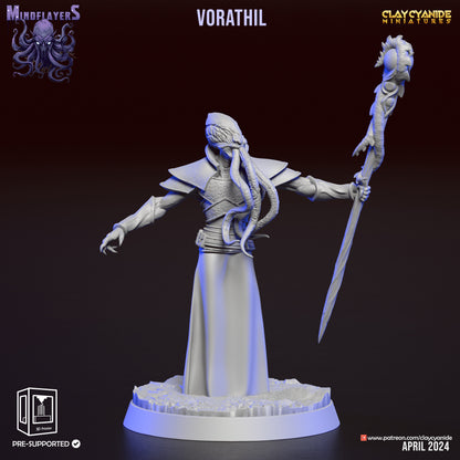 Vorathil, Cthulhu-Inspired Mind Flayer Miniature | 32mm Scale - Plague Miniatures