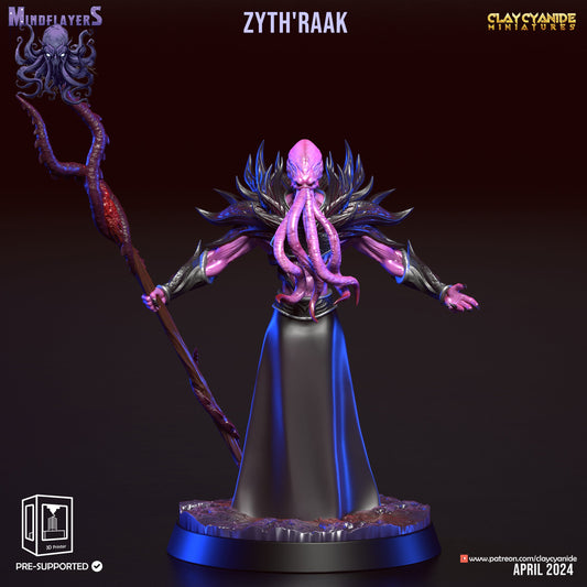 Zyth'Raak, Cthulhu-Inspired Mind Flayer Miniature | 32mm Scale - Plague Miniatures