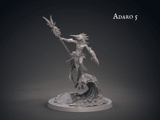 Adaro Rider Miniature | Kuo-Toa for Dungeons and Dragons | 32mm Scale - Plague Miniatures