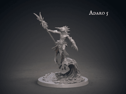 Adaro Rider Miniature | Kuo-Toa for Dungeons and Dragons | 32mm Scale - Plague Miniatures