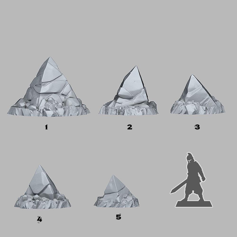 Alien Shard Wargaming Terrain | Sharp Rock Miniature Set | 28mm or 32mm scale - Plague Miniatures