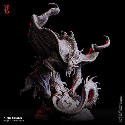Alpha Cloaker | Undead Alien Dragon Aberration Miniature | 75mm Base - Plague Miniatures