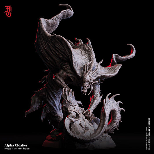 Alpha Cloaker | Undead Alien Dragon Aberration Miniature | 75mm Base - Plague Miniatures