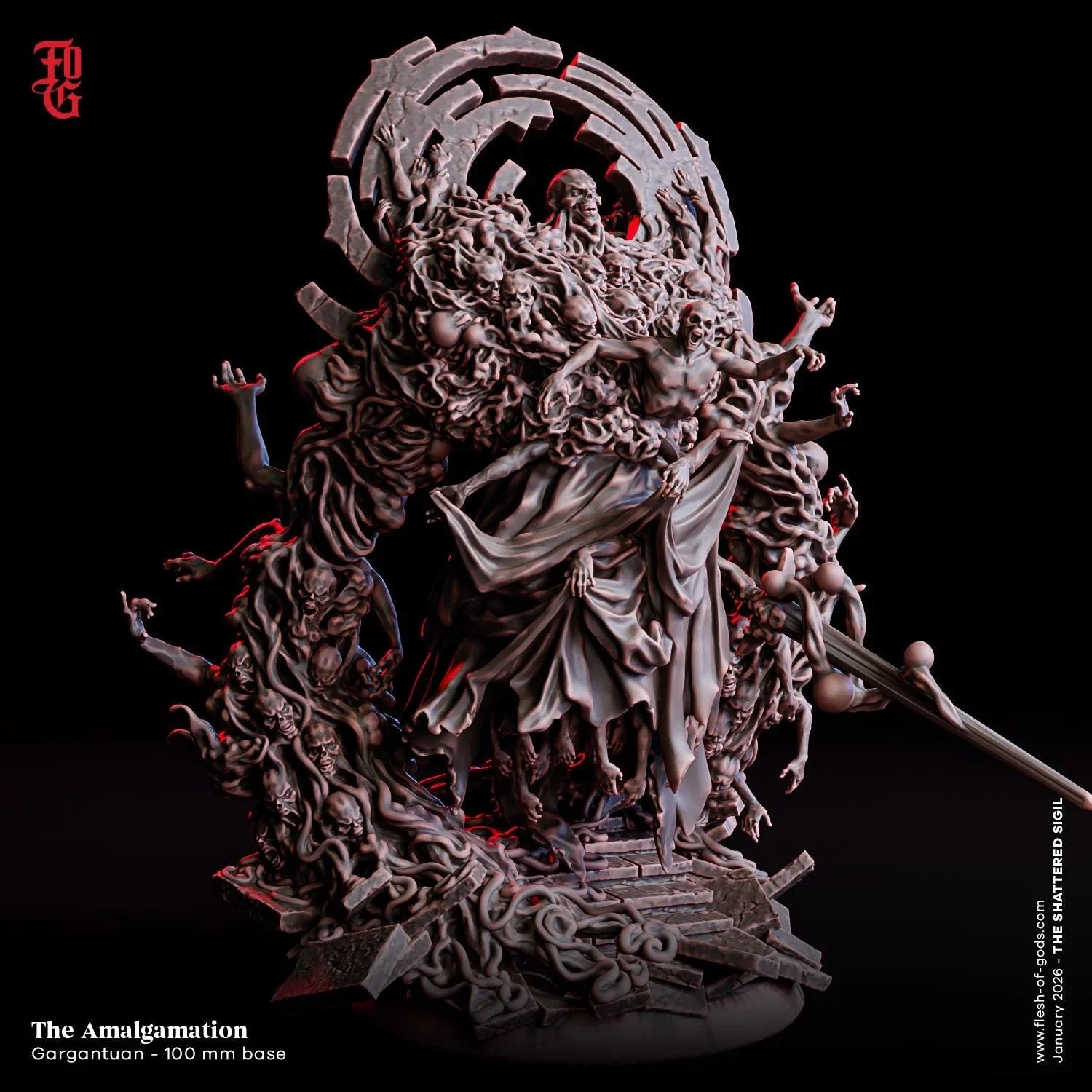 Amalgamation Miniature | Gargantuan Aberration Monstrosity Figurine | 100mm Base - Plague Miniatures