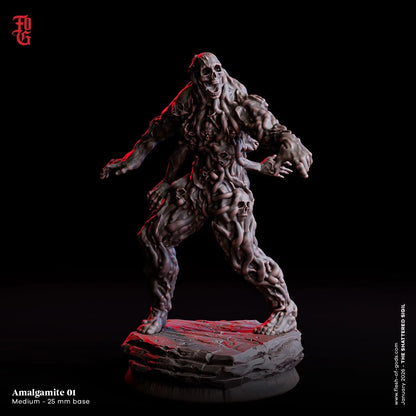 Amalgamite Brood Miniatures | Undead Aberration Monster Trio Set | 32mm Scale - Plague Miniatures