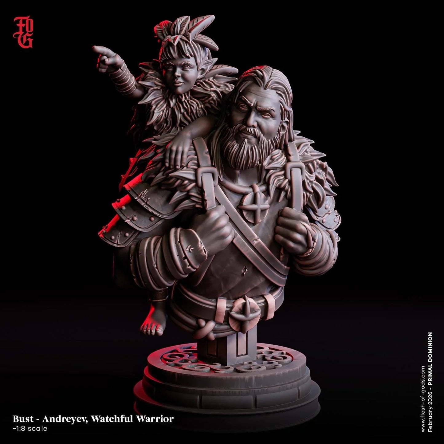 Andreyev, Watchful Warrior Bust | Human Nature Fighter Guardian Statue - Plague Miniatures
