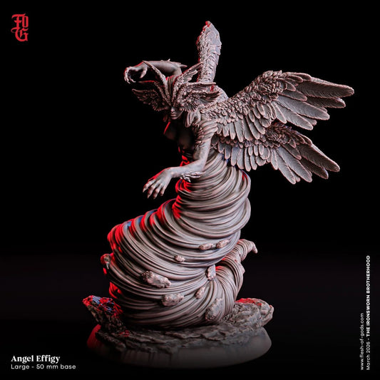 Angel Effigy Miniature | Large Primordial Celestial Monstrosity Figurine | 50mm Base - Plague Miniatures