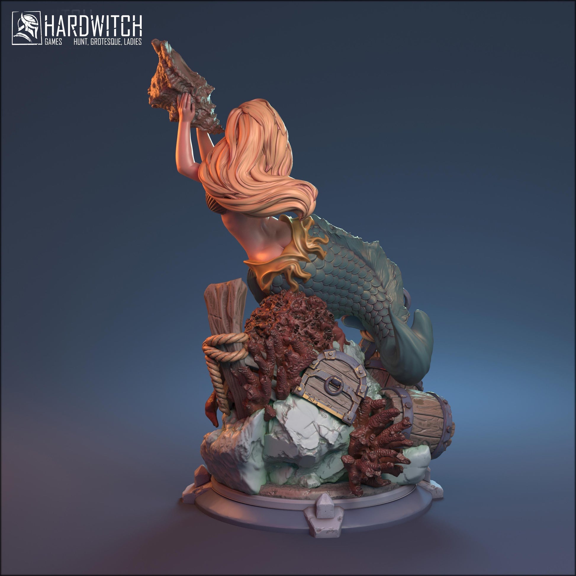 Arallia, Siren of the Depths NSFW Nude Option | Enchanting Mermaid Miniature | 32mm or 75mm - Plague Miniatures