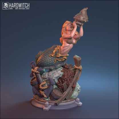 Arallia, Siren of the Depths NSFW Nude Option | Enchanting Mermaid Miniature | 32mm or 75mm - Plague Miniatures