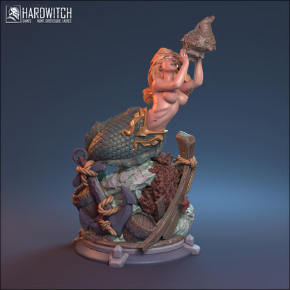 Arallia, Siren of the Depths NSFW Nude Option | Enchanting Mermaid Miniature | 32mm or 75mm - Plague Miniatures