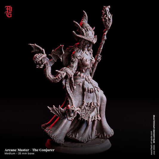 Arcane Master Conjurer Miniature | Fey Mage Figurine | 32mm Scale - Plague Miniatures