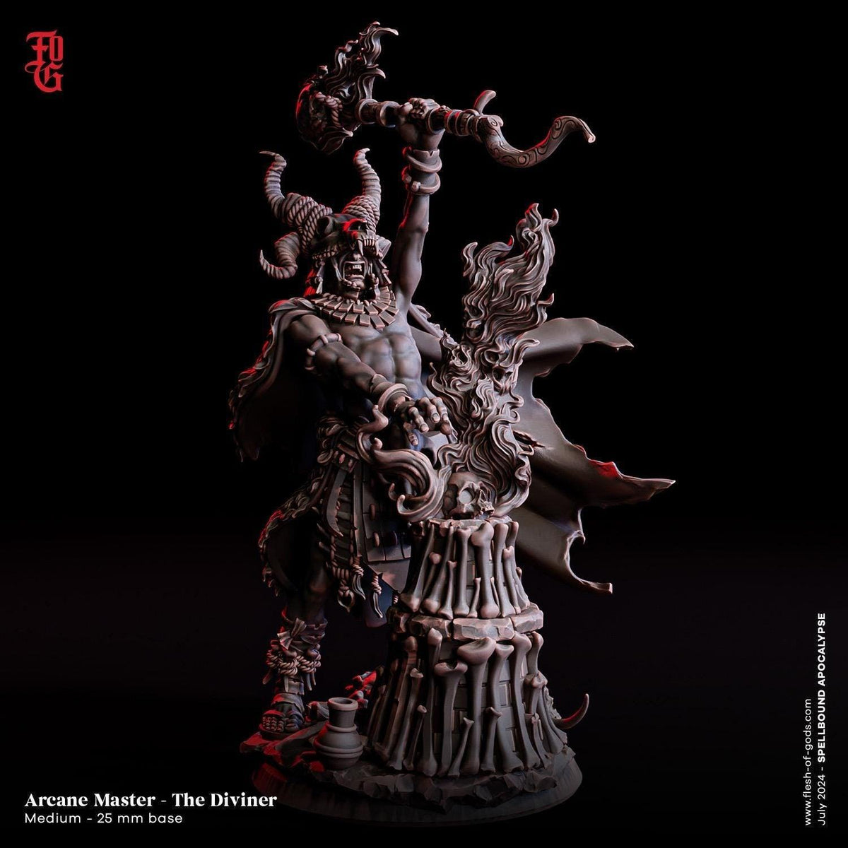 Master Diviner Arcane Master Diviner Miniature | Elemental Spellcaster Figurine | 32m ...