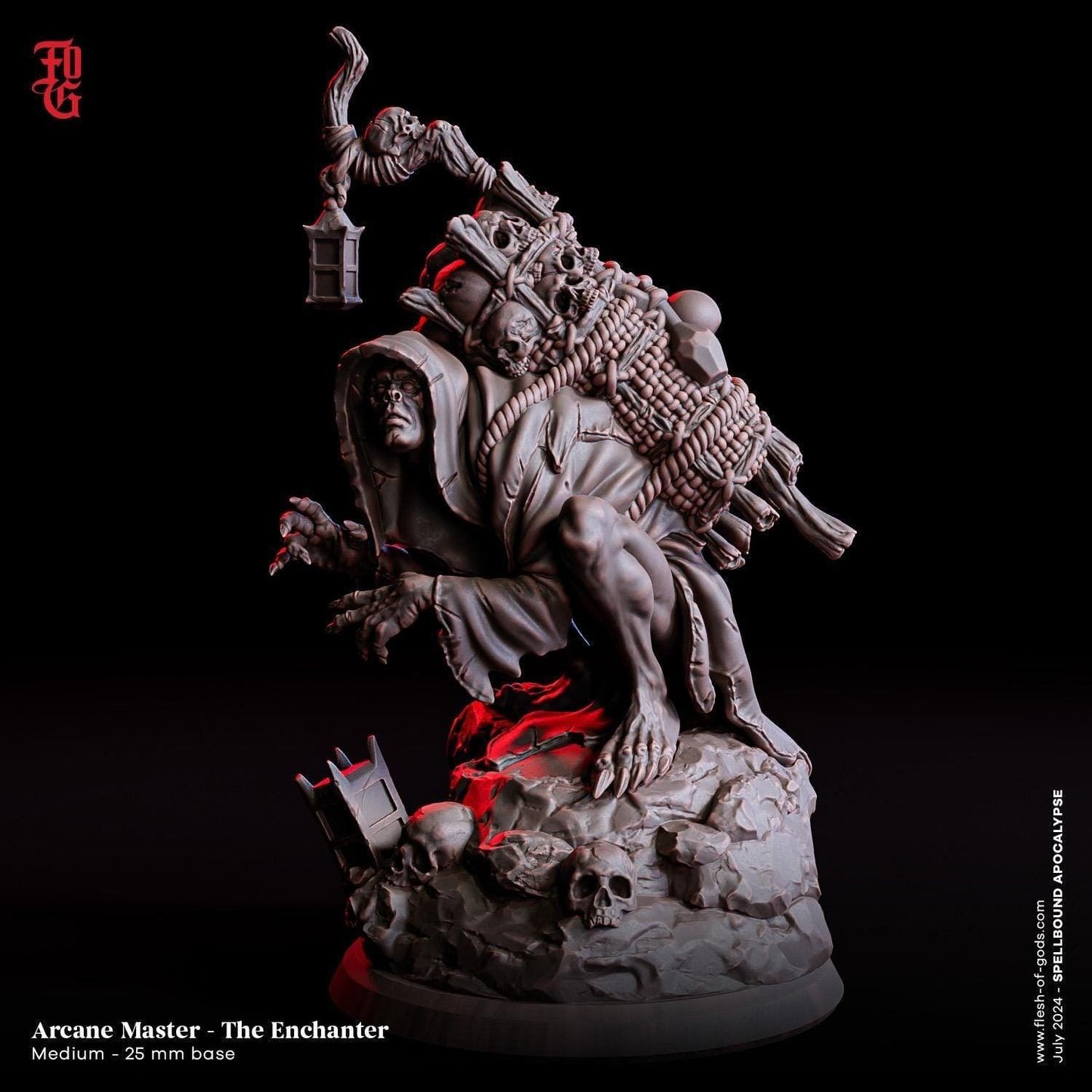 Arcane Master Enchanter Miniature | Goblinoid Traveling NPC | 32mm Scale or 75mm Scale - Plague Miniatures