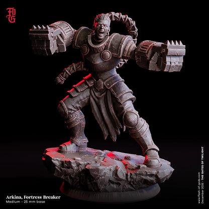 Arkina, Fortress Breaker Miniature | Female Human Fighter Steampunk Sci-Fi Figurine | 32mm Scale or 75mm Scale - Plague Miniatures