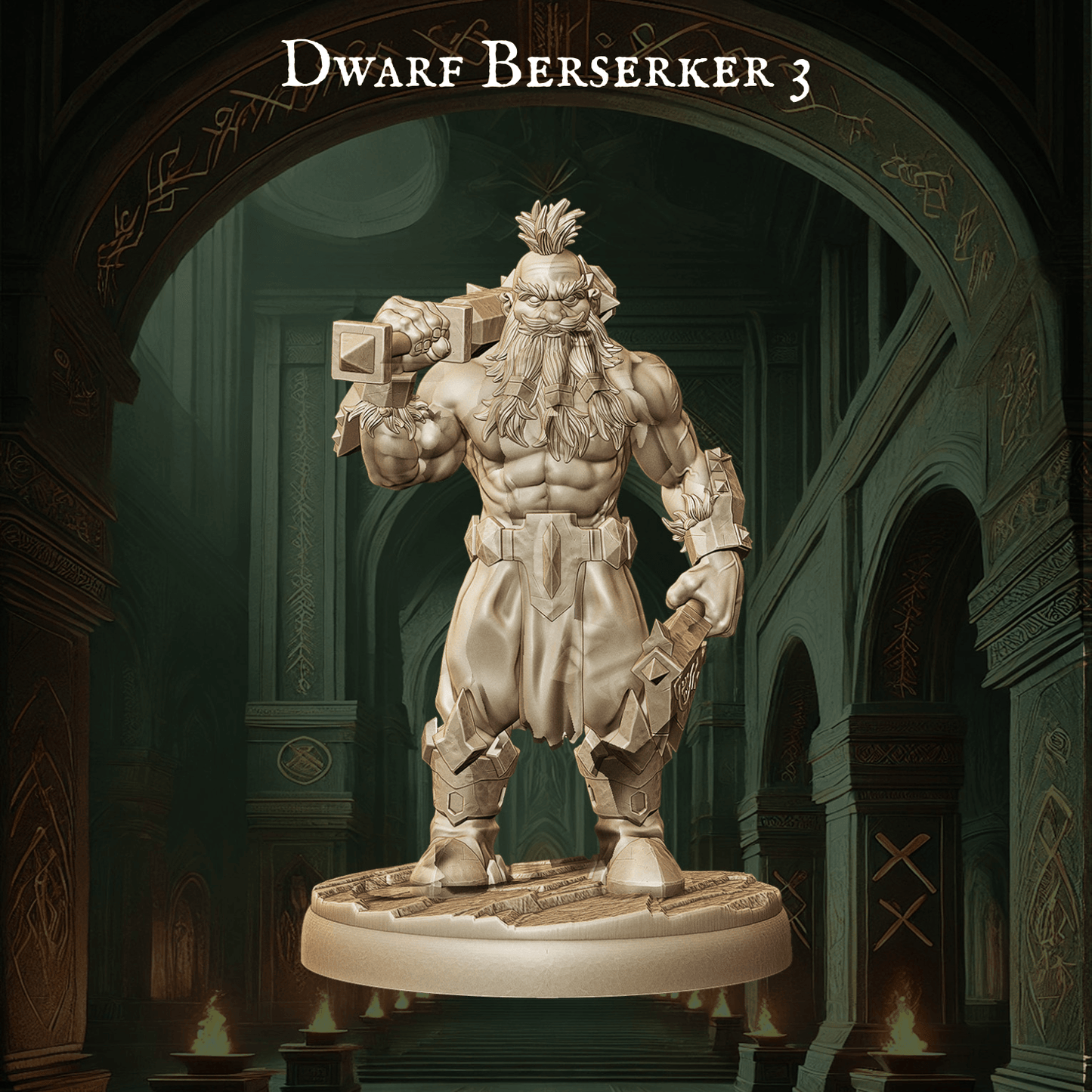 Army of Dwarf Berserkers - 12 Poses | Raging Dwarf Miniatures | DnD Warrior Set - Plague Miniatures