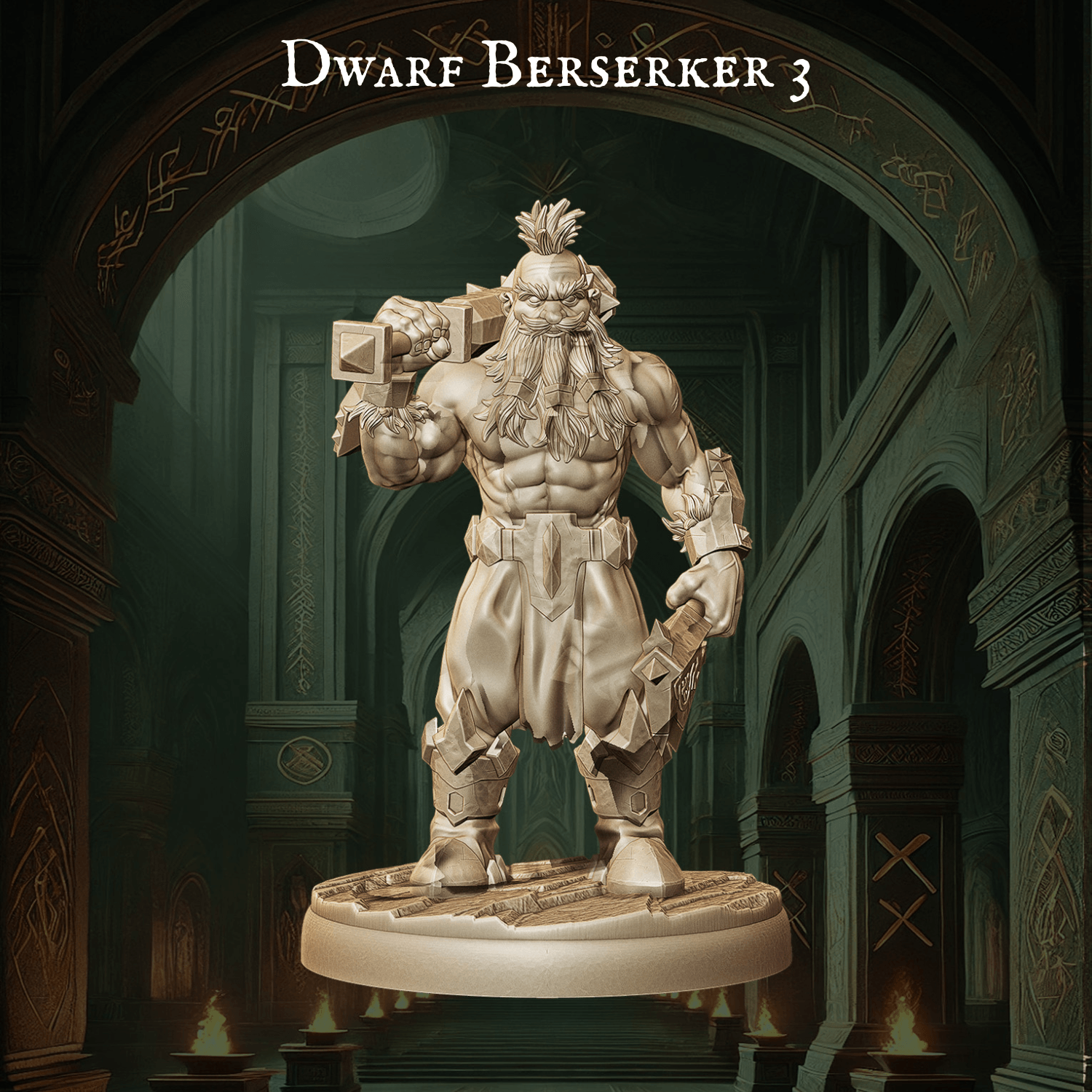 Army of Dwarf Berserkers - 12 Poses | Raging Dwarf Miniatures | DnD Warrior Set - Plague Miniatures