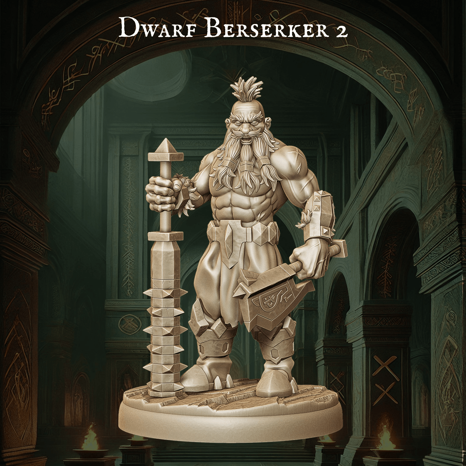 Army of Dwarf Berserkers - 12 Poses | Raging Dwarf Miniatures | DnD Warrior Set - Plague Miniatures