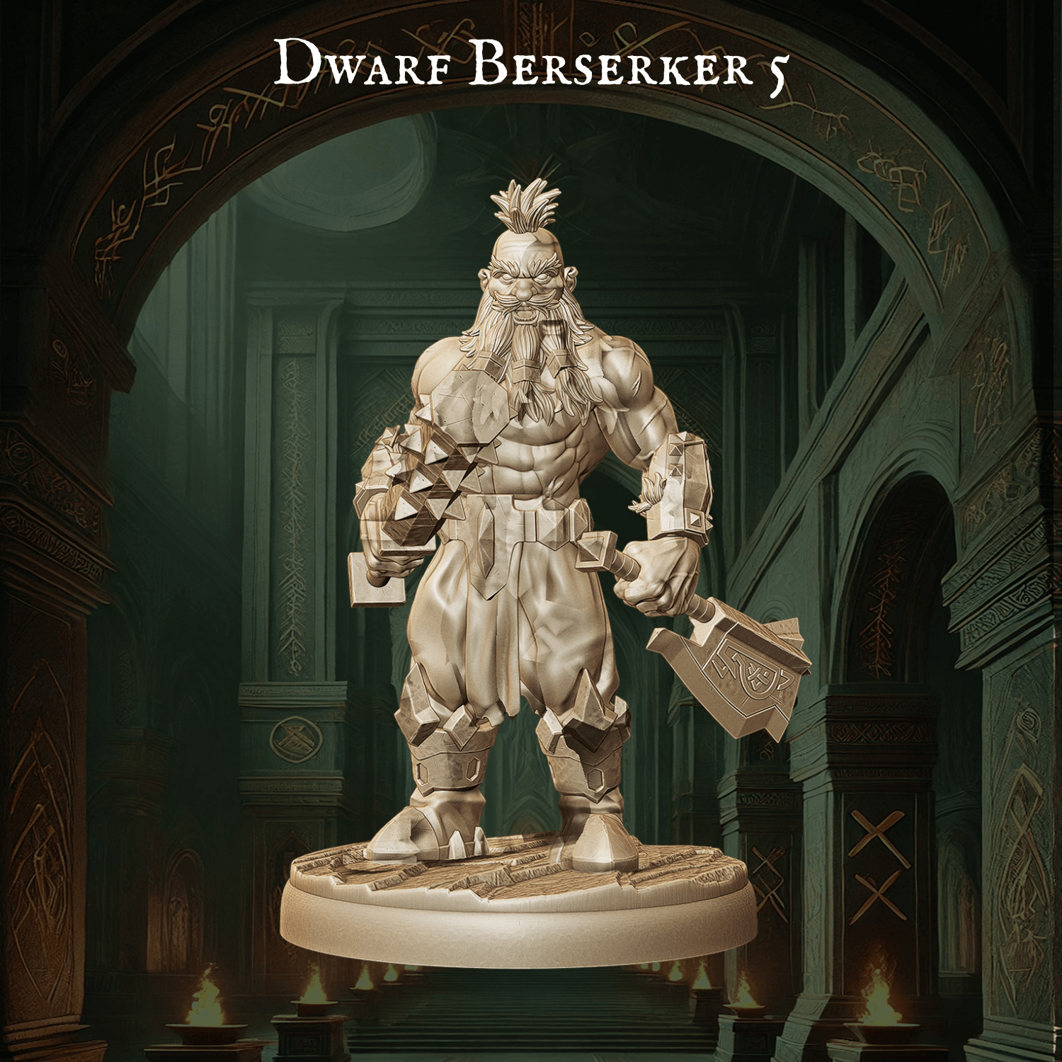 Army of Dwarf Berserkers - 12 Poses | Raging Dwarf Miniatures | DnD Warrior Set - Plague Miniatures