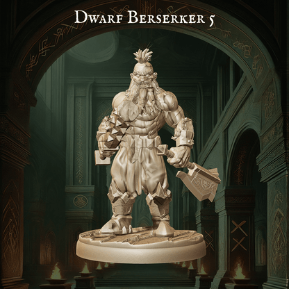 Army of Dwarf Berserkers - 12 Poses | Raging Dwarf Miniatures | DnD Warrior Set - Plague Miniatures