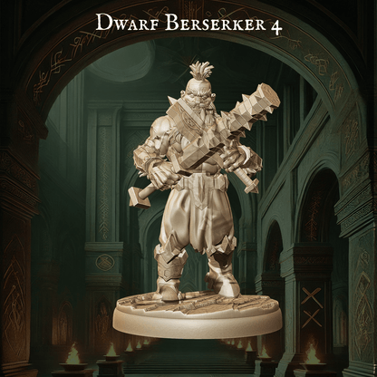 Army of Dwarf Berserkers - 12 Poses | Raging Dwarf Miniatures | DnD Warrior Set - Plague Miniatures
