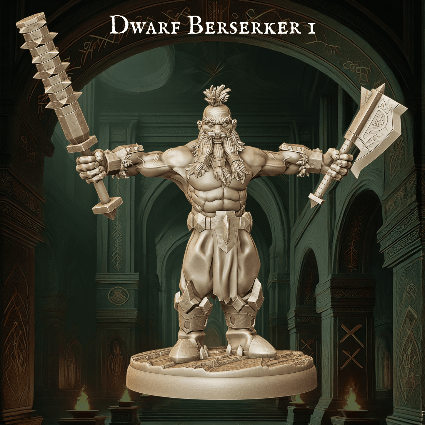 Army of Dwarf Berserkers - 12 Poses | Raging Dwarf Miniatures | DnD Warrior Set - Plague Miniatures