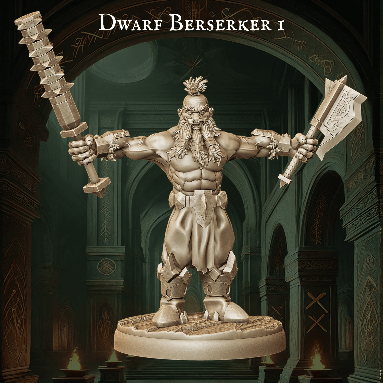 Army of Dwarf Berserkers - 12 Poses | Raging Dwarf Miniatures | DnD Warrior Set - Plague Miniatures