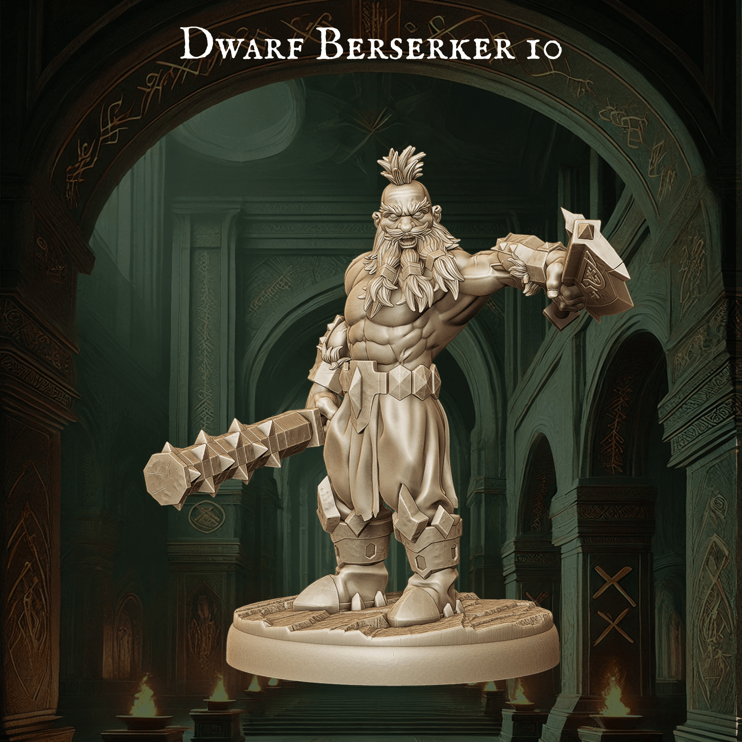 Army of Dwarf Berserkers - 12 Poses | Raging Dwarf Miniatures | DnD Warrior Set - Plague Miniatures