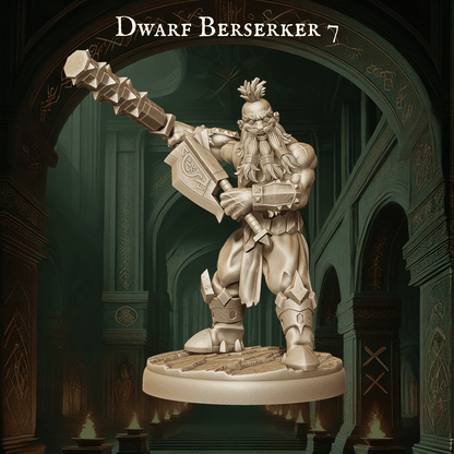 Army of Dwarf Berserkers - 12 Poses | Raging Dwarf Miniatures | DnD Warrior Set - Plague Miniatures