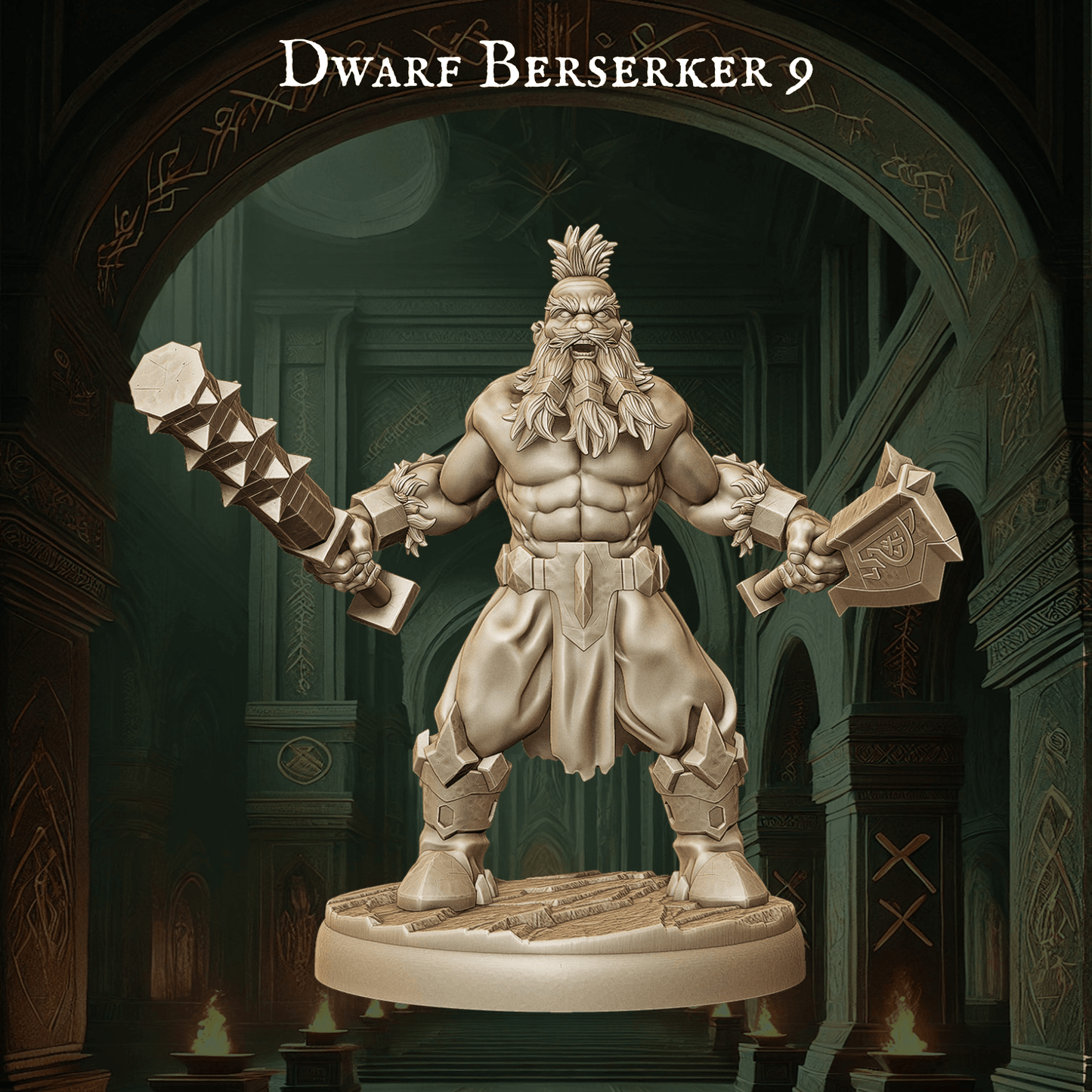 Army of Dwarf Berserkers - 12 Poses | Raging Dwarf Miniatures | DnD Warrior Set - Plague Miniatures