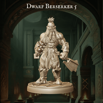 Army of Dwarf Berserkers - 12 Poses | Raging Dwarf Miniatures | DnD Warrior Set - Plague Miniatures