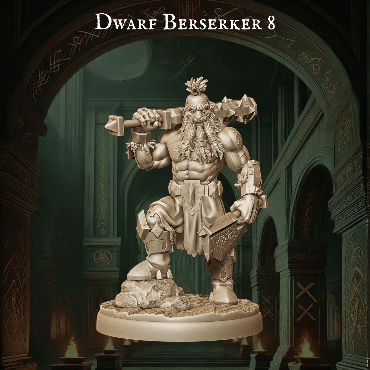 Army of Dwarf Berserkers - 12 Poses | Raging Dwarf Miniatures | DnD Warrior Set - Plague Miniatures