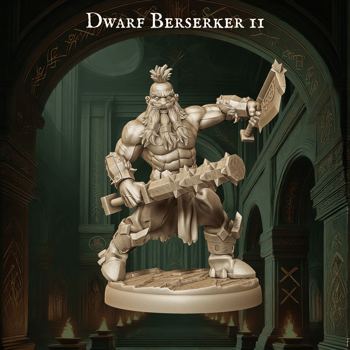 Army of Dwarf Berserkers - 12 Poses | Raging Dwarf Miniatures | DnD Warrior Set - Plague Miniatures