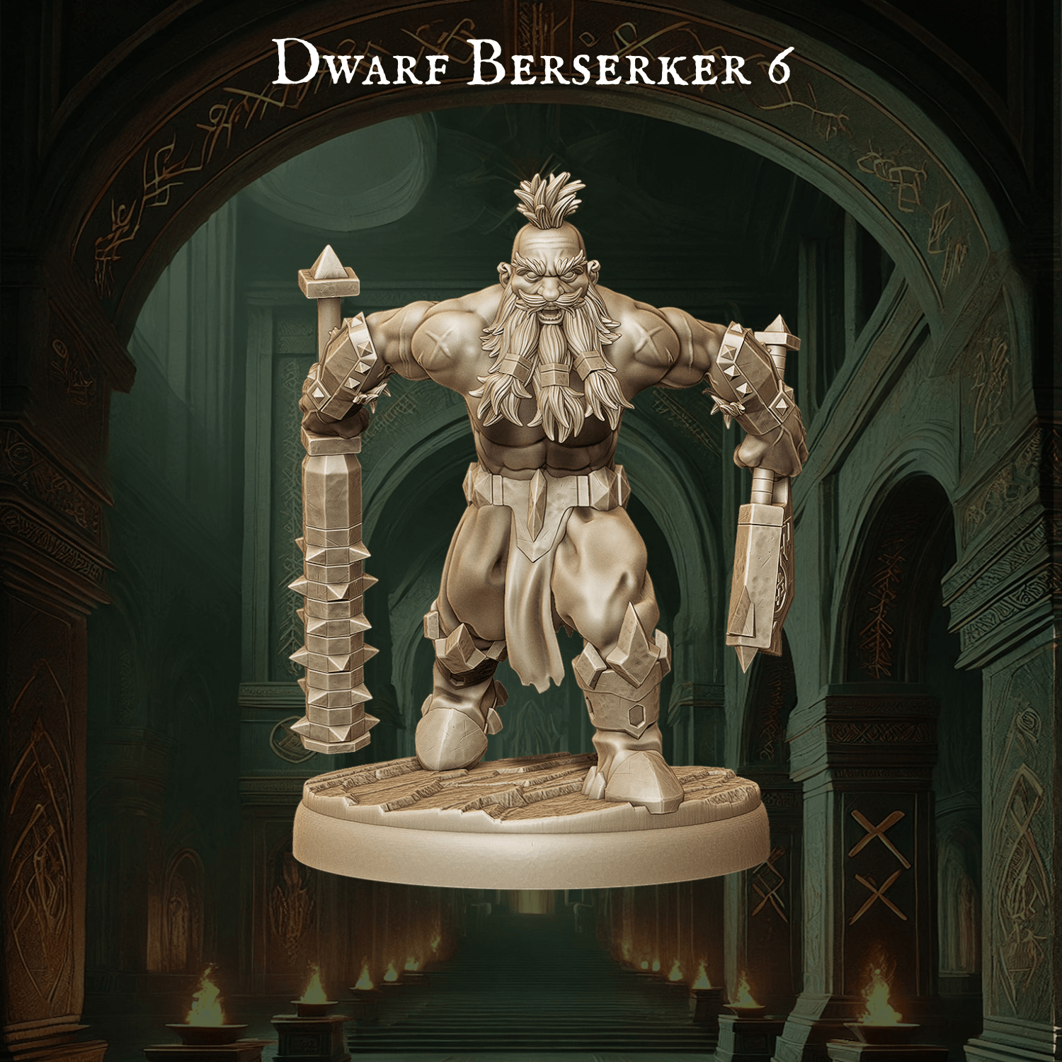 Army of Dwarf Berserkers - 12 Poses | Raging Dwarf Miniatures | DnD Warrior Set - Plague Miniatures