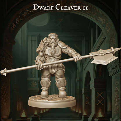 Army of Dwarf Cleavers - 12 Poses | Cleaver Wielding Dwarf Miniatures | DnD Warrior Figurines - Plague Miniatures