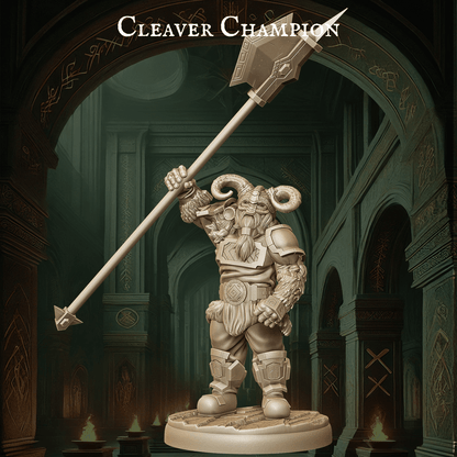 Army of Dwarf Cleavers - 12 Poses | Cleaver Wielding Dwarf Miniatures | DnD Warrior Figurines - Plague Miniatures