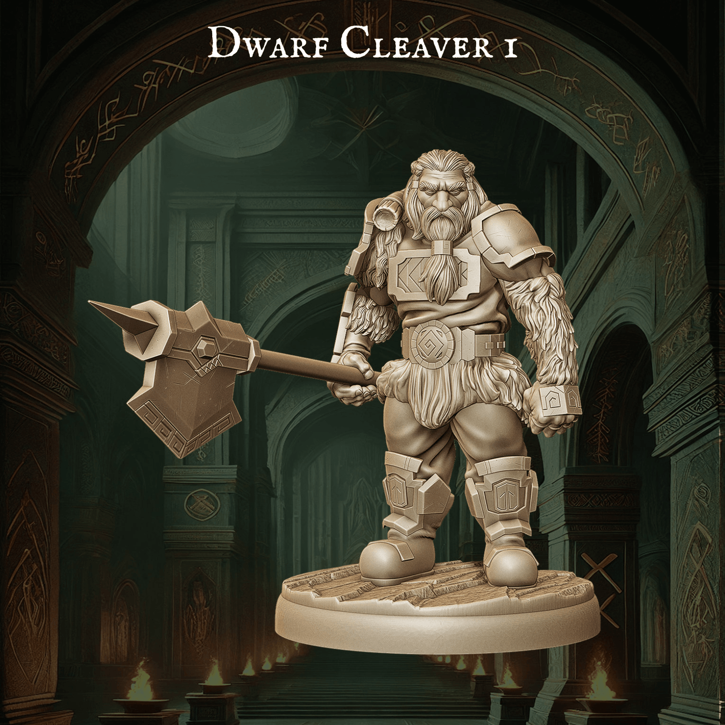 Army of Dwarf Cleavers - 12 Poses | Cleaver Wielding Dwarf Miniatures | DnD Warrior Figurines - Plague Miniatures