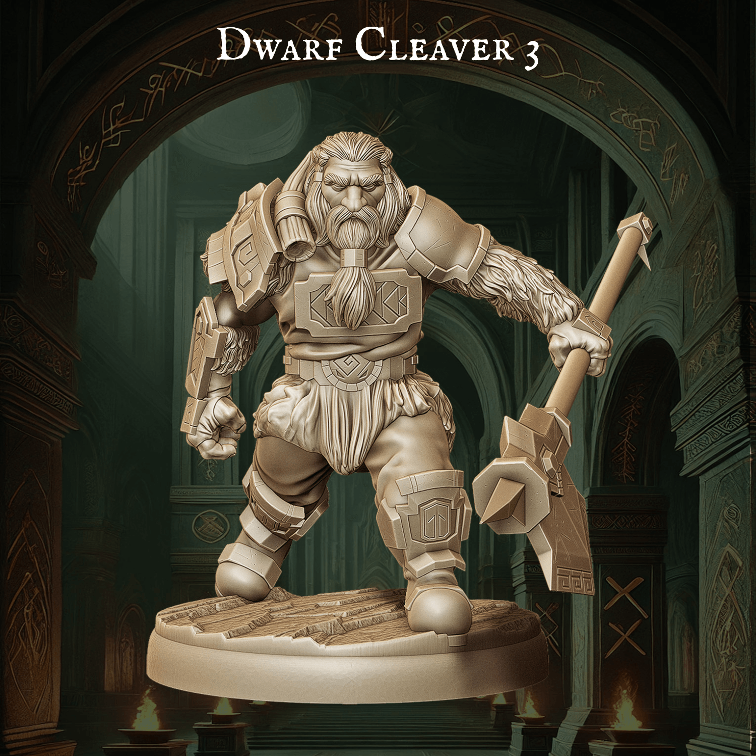 Army of Dwarf Cleavers - 12 Poses | Cleaver Wielding Dwarf Miniatures | DnD Warrior Figurines - Plague Miniatures