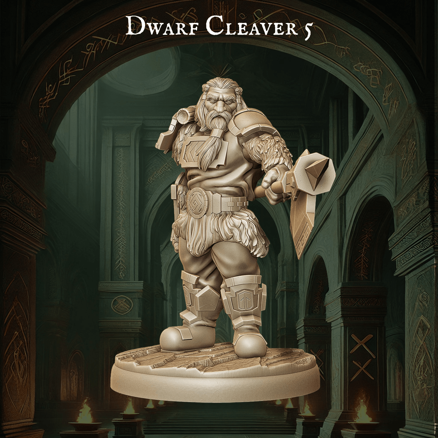 Army of Dwarf Cleavers - 12 Poses | Cleaver Wielding Dwarf Miniatures | DnD Warrior Figurines - Plague Miniatures