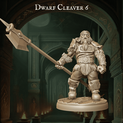 Army of Dwarf Cleavers - 12 Poses | Cleaver Wielding Dwarf Miniatures | DnD Warrior Figurines - Plague Miniatures
