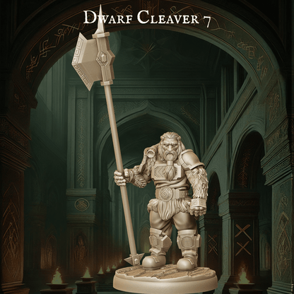 Army of Dwarf Cleavers - 12 Poses | Cleaver Wielding Dwarf Miniatures | DnD Warrior Figurines - Plague Miniatures