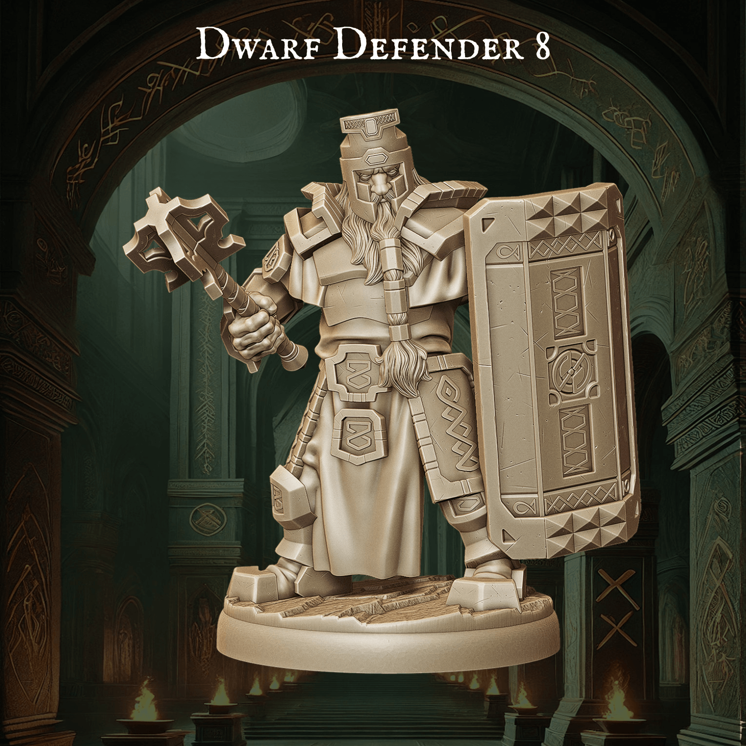 Army of Dwarf Defenders - 12 Poses | Shielded Dwarf Miniatures | DnD Warrior Protectors - Plague Miniatures