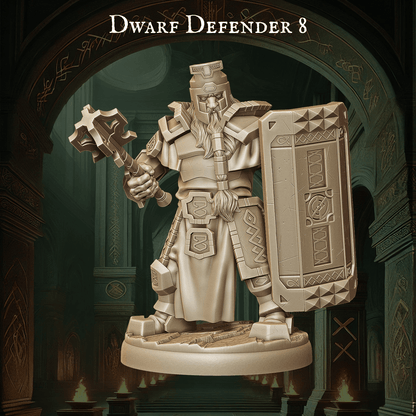 Army of Dwarf Defenders - 12 Poses | Shielded Dwarf Miniatures | DnD Warrior Protectors - Plague Miniatures
