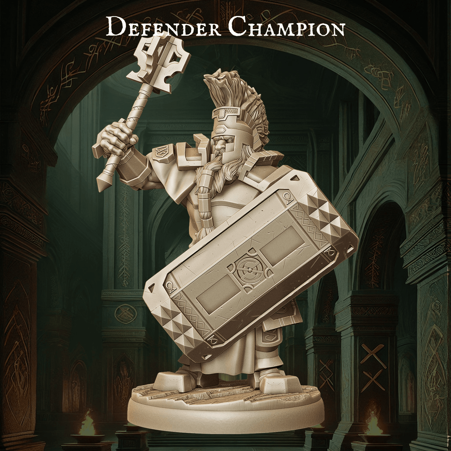 Army of Dwarf Defenders - 12 Poses | Shielded Dwarf Miniatures | DnD Warrior Protectors - Plague Miniatures