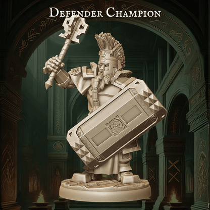 Army of Dwarf Defenders - 12 Poses | Shielded Dwarf Miniatures | DnD Warrior Protectors - Plague Miniatures