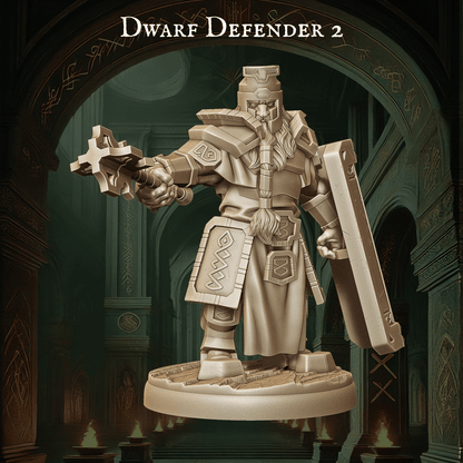 Army of Dwarf Defenders - 12 Poses | Shielded Dwarf Miniatures | DnD Warrior Protectors - Plague Miniatures