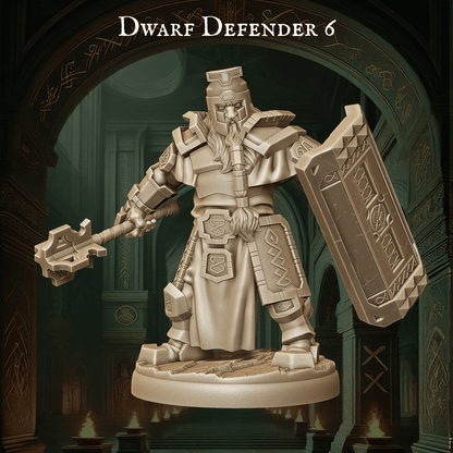 Army of Dwarf Defenders - 12 Poses | Shielded Dwarf Miniatures | DnD Warrior Protectors - Plague Miniatures