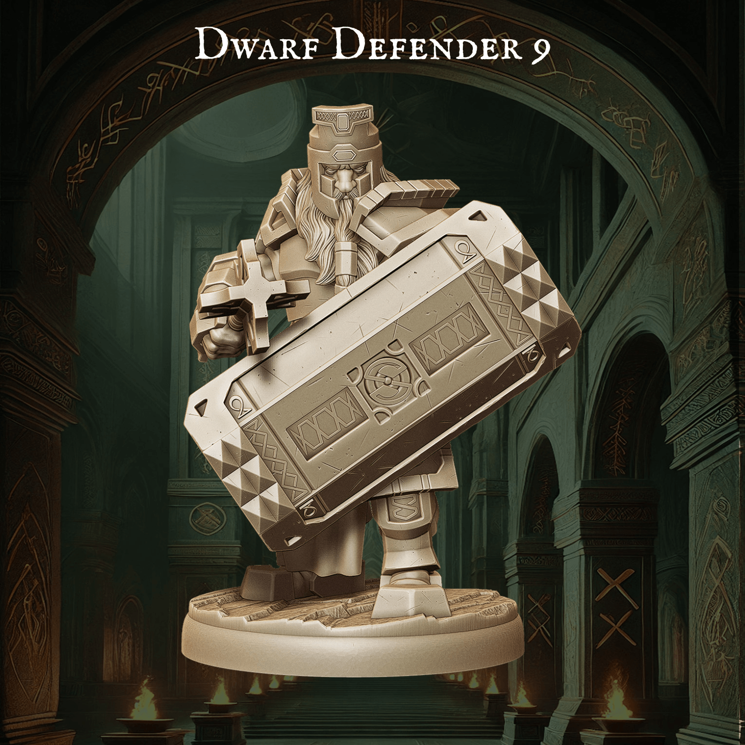 Army of Dwarf Defenders - 12 Poses | Shielded Dwarf Miniatures | DnD Warrior Protectors - Plague Miniatures