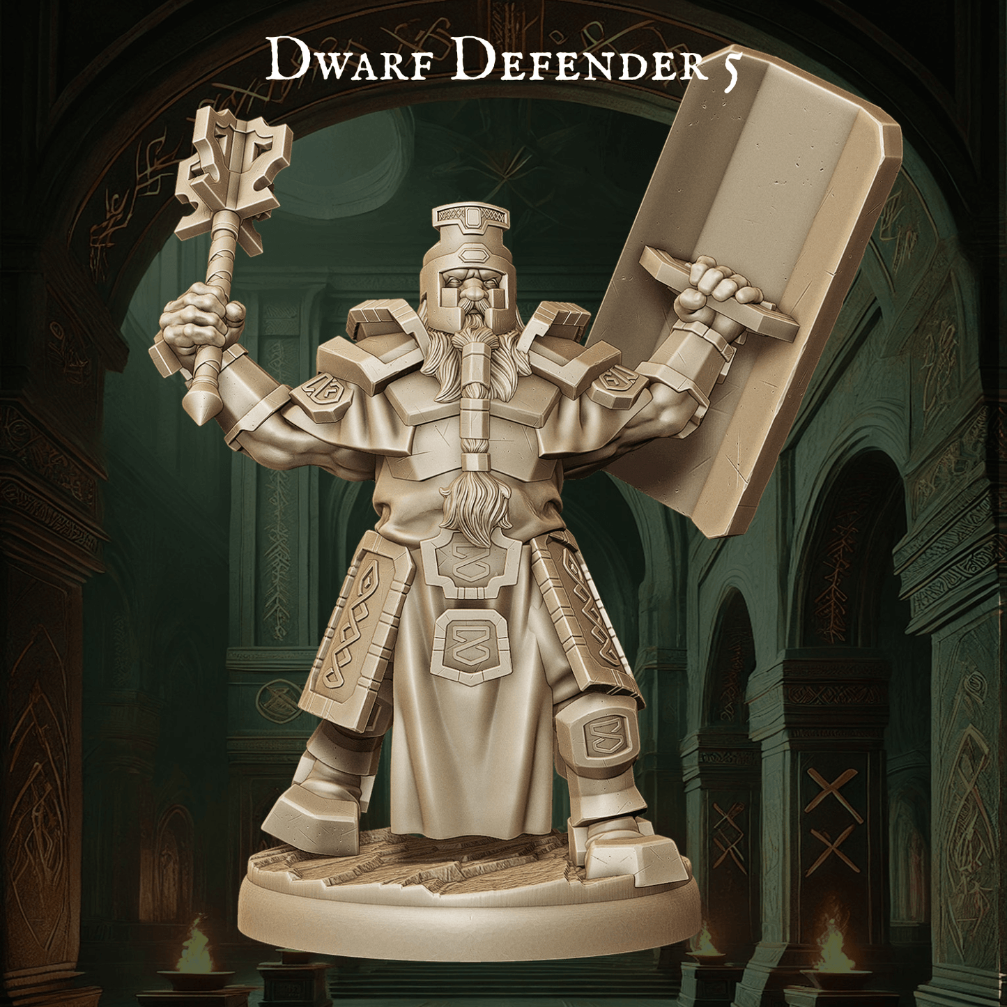 Army of Dwarf Defenders - 12 Poses | Shielded Dwarf Miniatures | DnD Warrior Protectors - Plague Miniatures
